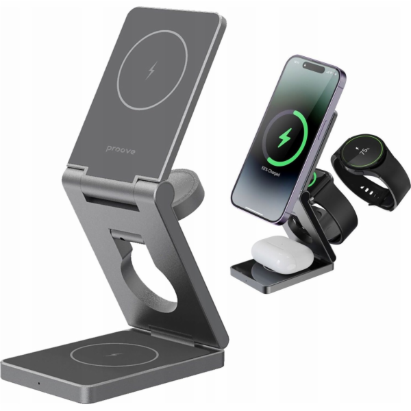 Bezdrátová nabíječka 3v1 QI MagSafe pro telefon Hodinky S...