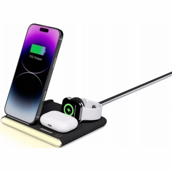 Jabees PowerGlow 4v1 QI nabíječka pro telefon Smartwatch ...