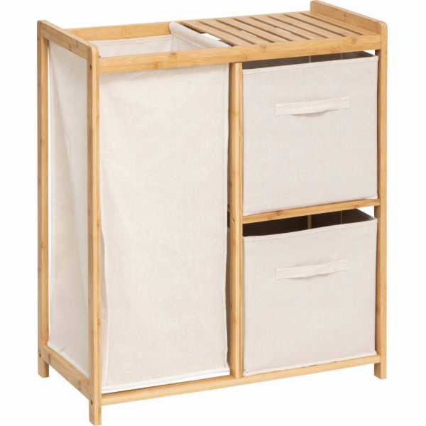 Bambusová police s košem a nádobami na prádlo TIDY BOX, 6...