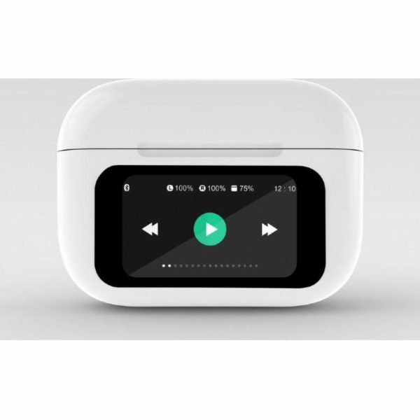 Gembird Sluchátka do uší TWS-LCD-ANC-01-W s mikrofonem, bílá