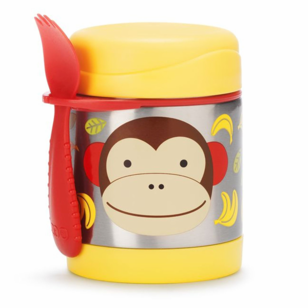 Skip Hop Termoska pro děti Zoo Monkey 0,325 l Stříbrno-žlutá