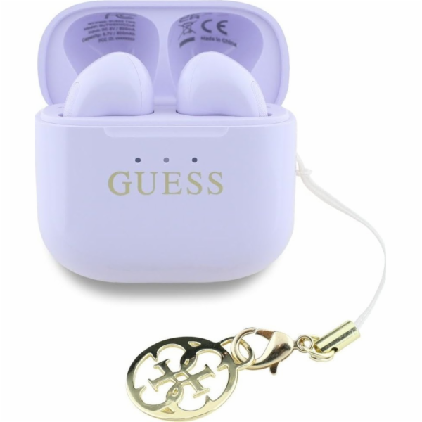 Klasická levandulová sluchátka s logem a šarmem GRP Guess...