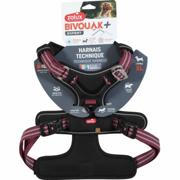 Zolux Postroj pro psy BIVOUAK XL červený