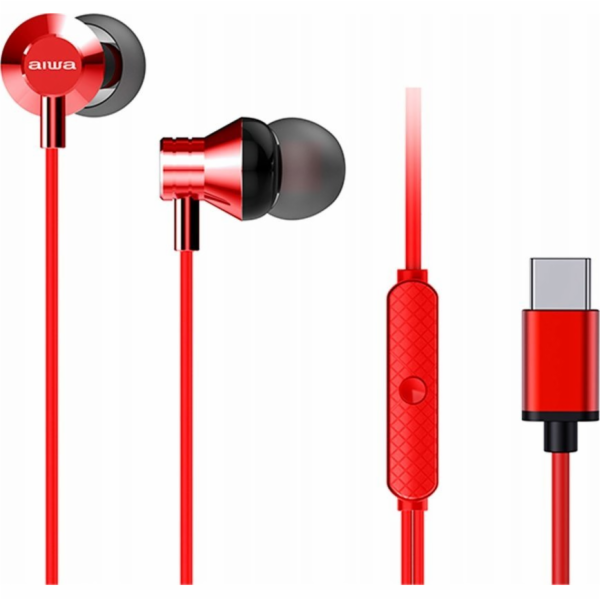 Aiwa Sluchátka do uší ESTM-50USB-C/RD červená