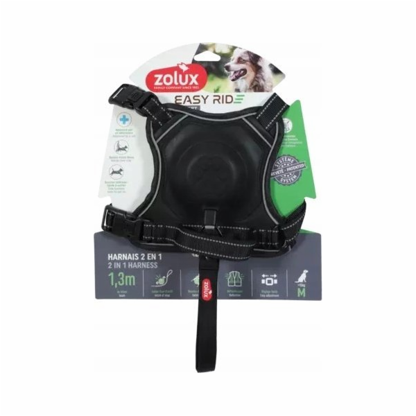 Zolux Postroj s automatickým vodítkem Easyride M černý