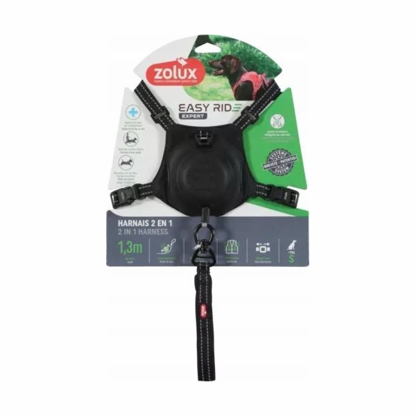 Zolux Postroj s automatickým vodítkem Easyride S černý