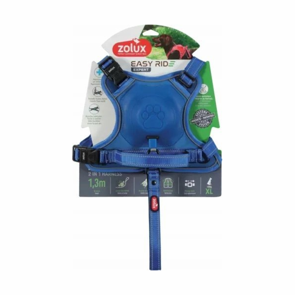 Zolux Postroj s automatickým vodítkem Easyride XL modrý