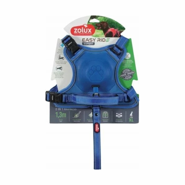 Zolux Postroj s automatickým vodítkem Easyride XL modrý