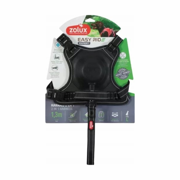 Zolux Postroj s automatickým vodítkem Easyride L černý