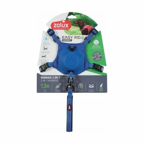 Zolux Postroj s automatickým vodítkem Easyride XS modrý