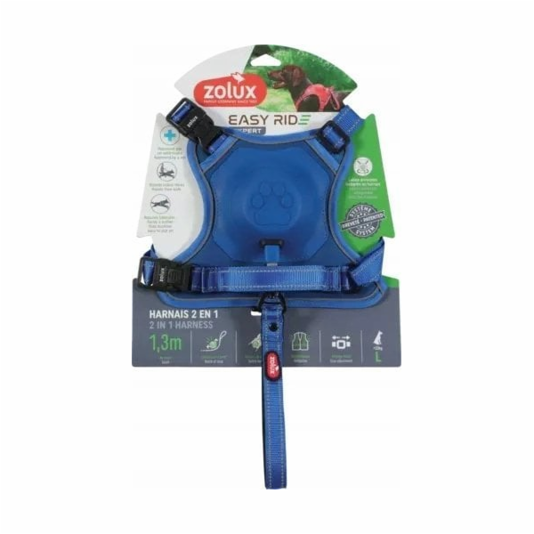 Zolux Postroj s automatickým vodítkem Easyride L modrý