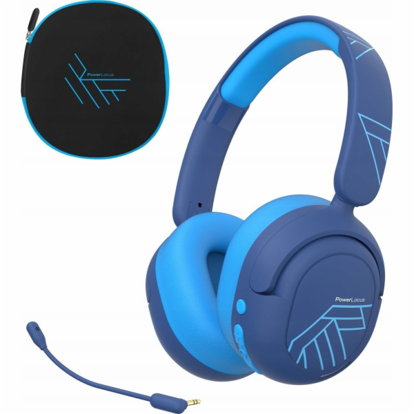 PowerLocus Bluetooth sluchátka Lion Kids ANC MODRÁ