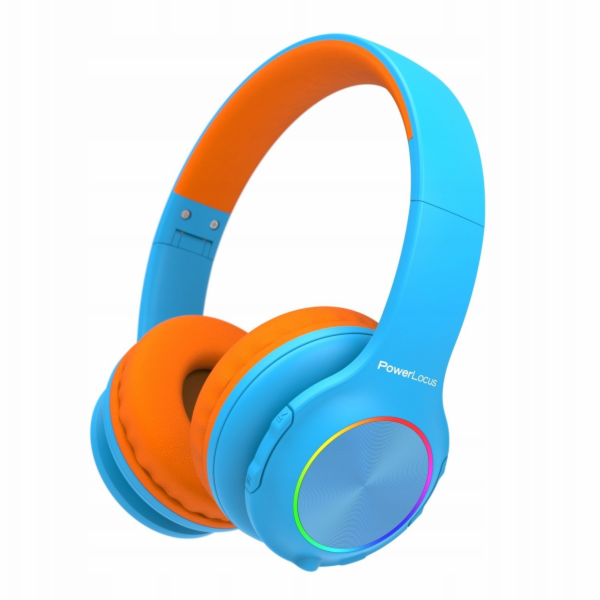 PowerLocus Dětská sluchátka BT PLED, modrá/oranžová