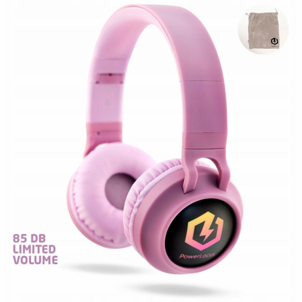 PowerLocus Dětská Bluetooth sluchátka Buddy růžová