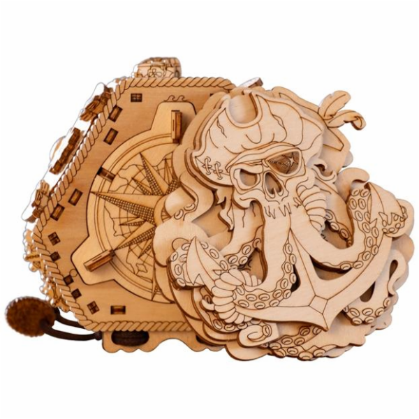 Hlavolam EscapeWelt 3D dřevěný Blackbeard s Compass