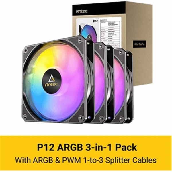 Antec P12 120mm PWM ARGB černý ventilátor (3 ks)