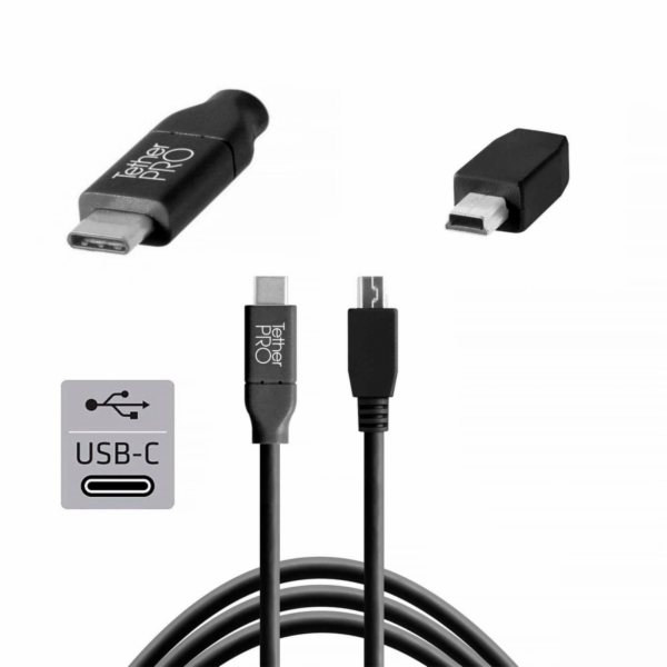 Tether Tools USB-C zu 2.0 Mini B  5-Pin 4,60m schwarz