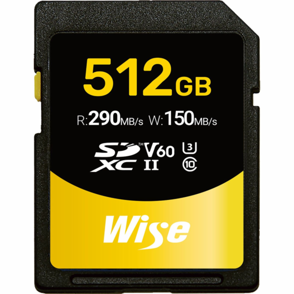 Wise SDXC UHS-II V60       512GB R:290MBs / W:150MBs   WI...