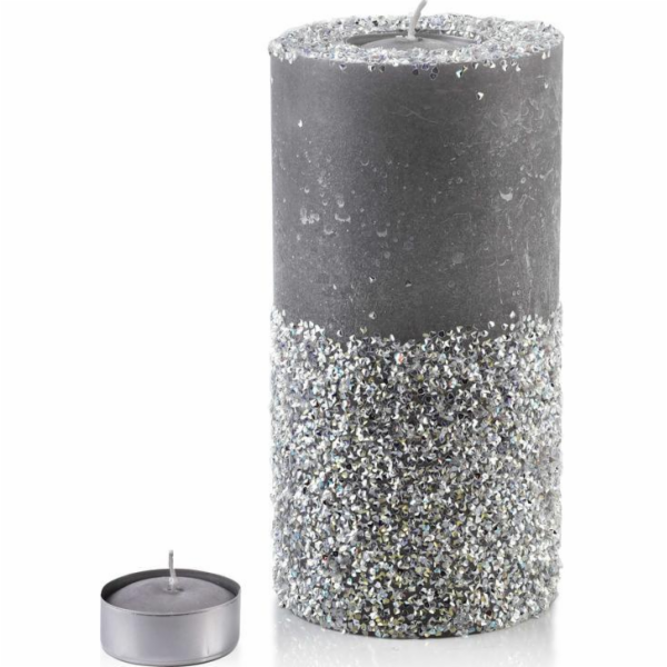 Affek Design SVÍČKA LATERNA VÁLCOVÁ 120X240 DIAMANTOVĚ ŠE...