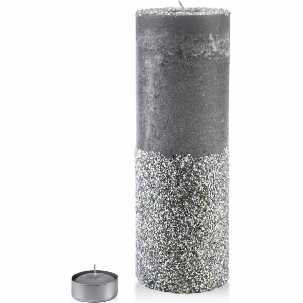Affek Design SVÍČKA LATERNA VÁLCOVÁ 120X360 DIAMANTOVO ŠEDÁ