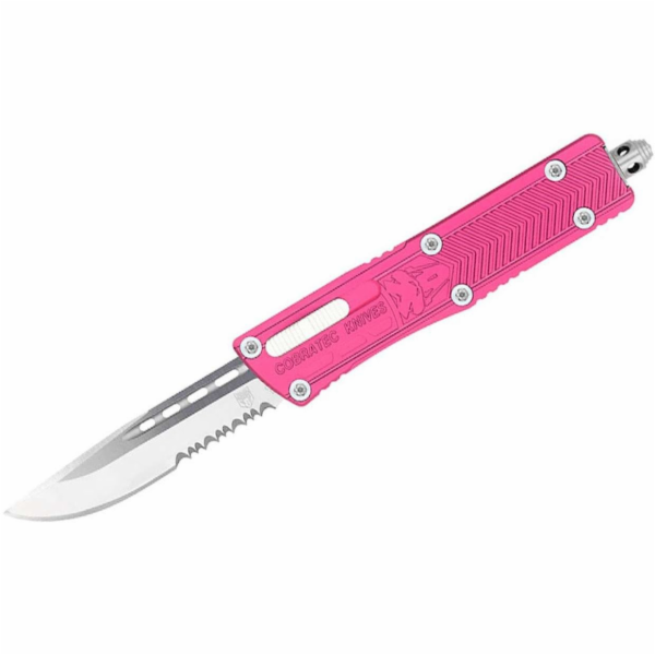 TOGO CobraTec Small Sidewinder Pink Drop Serrated Nůž