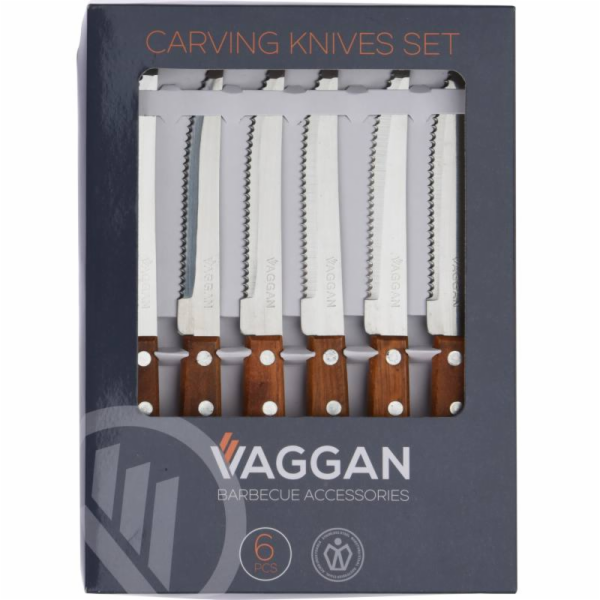 Nůž steakový sada 6 ks VAGGAN BBQ KO-404003140
