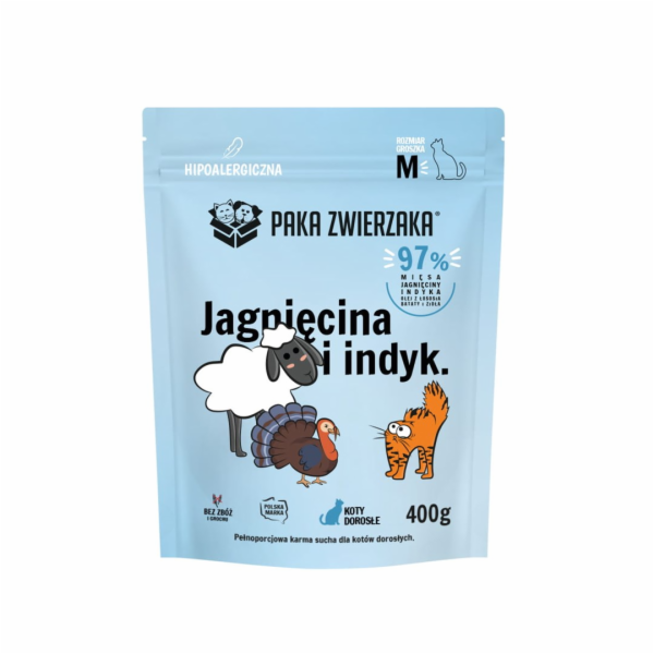 PAKA ZWIERZAKA Lamb and turkey M - suché krmivo pro kočky...