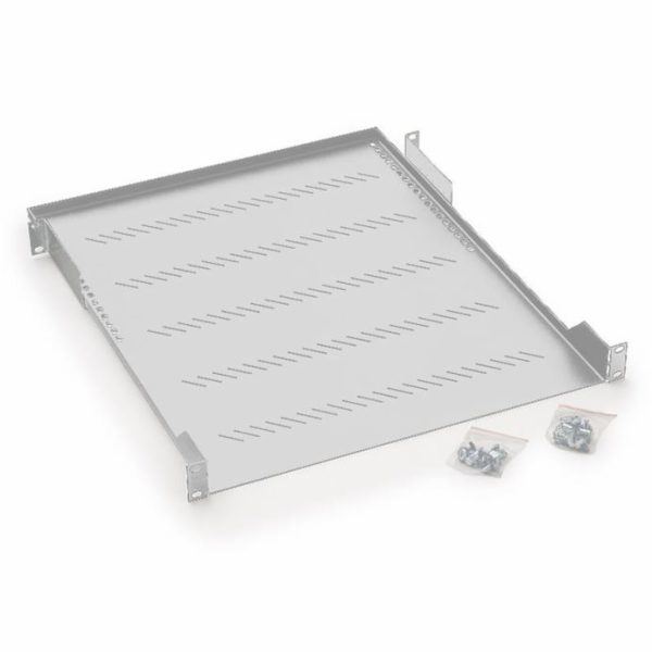 TRITON Police s perforací 19", 1U/250mm, nosnost 20kg, šedá