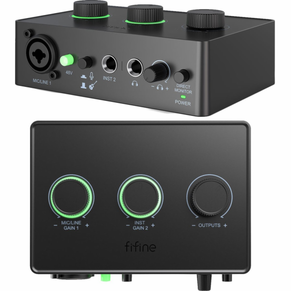 Fifine AMPLI1 audio mixážní pult, XLR Phantom 48V rozhraní