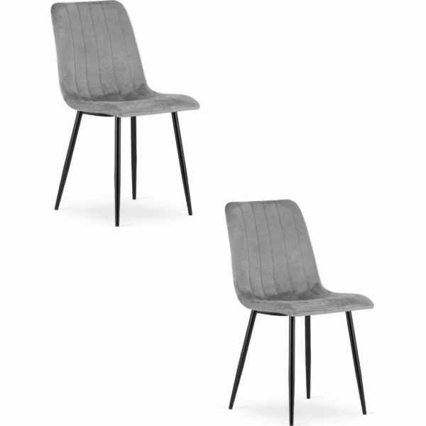 Leobert Židle LAVA - světle šedý samet x 2
