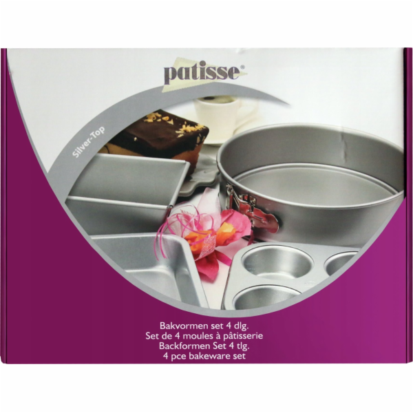 Patisse Patisse - Sada 4 forem na pečení se stříbrným víkem
