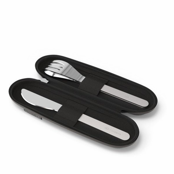 Monbento Sada cestovních příborů MB-Slim Nest Black