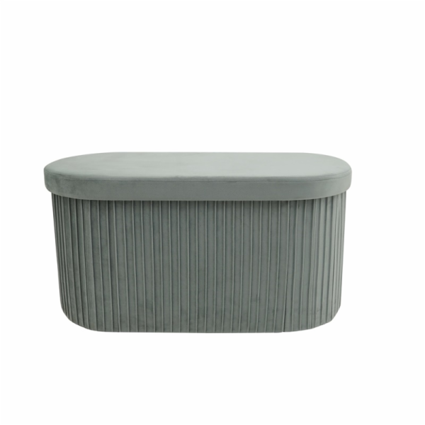 Drážkovaný puf hs522-9 78x38x38 cm šedý