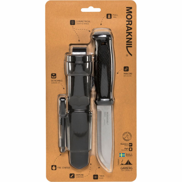 Černý nůž Morakniv Garberg včetně sady pro přežití