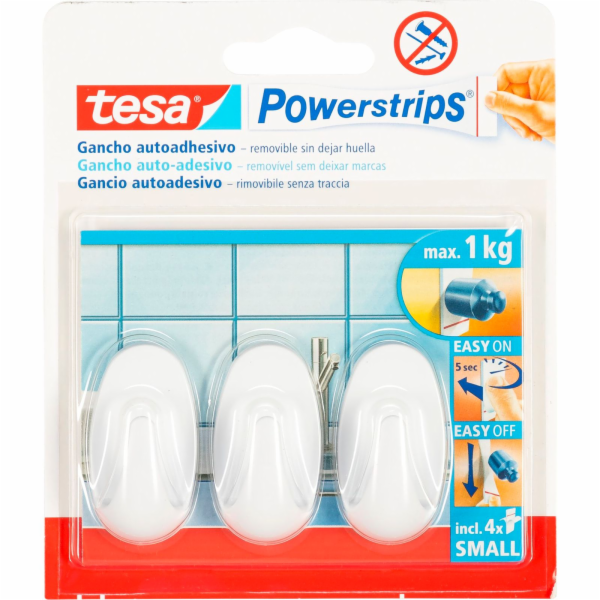 Tesa Powerstrips Haken 57533 oval weiß