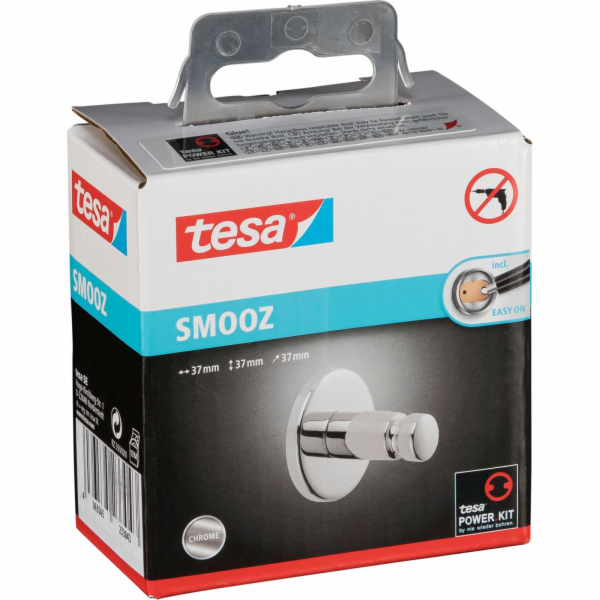 Tesa Smooz Adhesive Hook 40318  chrome, round design