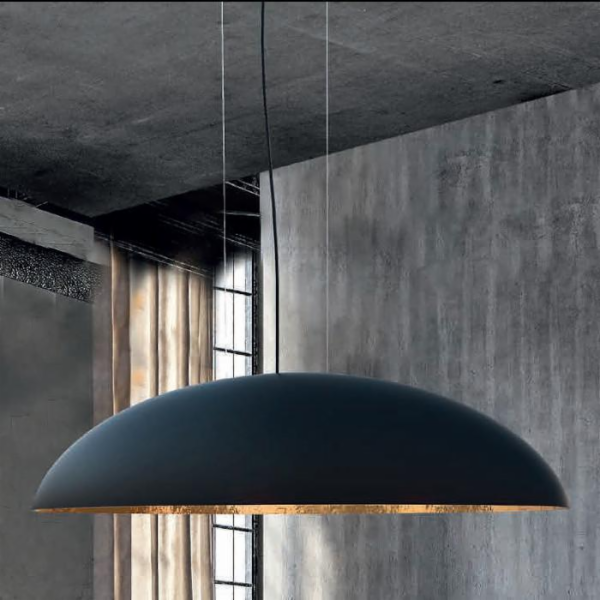 Nowodvorski Závěsná lampa Loft Canoe 7926 černá nad postelí