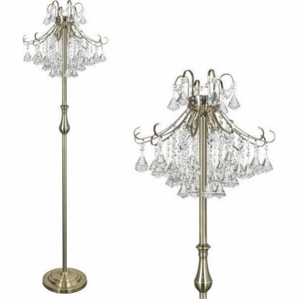 Mdeco Stojací lampa ELM6248/4F 21QG+TR Skleněné SVÍTIDLO ...