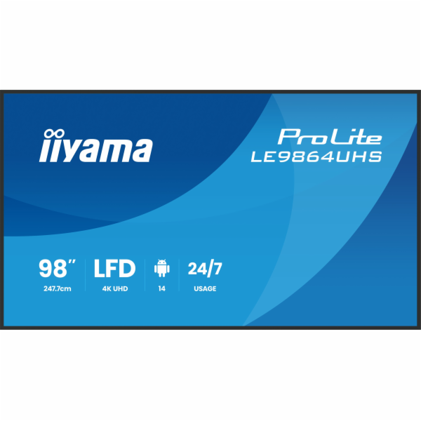 98" iiyama LE9864UHS-B1AG:VA,4K UHD,Android,24/7