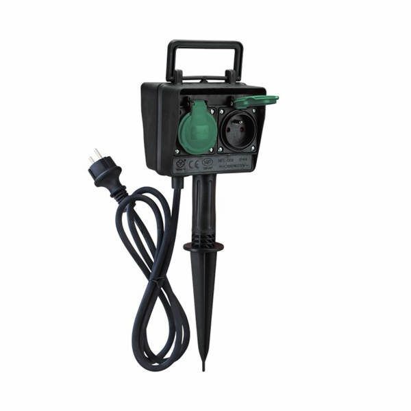 Prodlužovací kabel 2 zásuvky 1,5m SOLIGHT PG03 s časovým ...