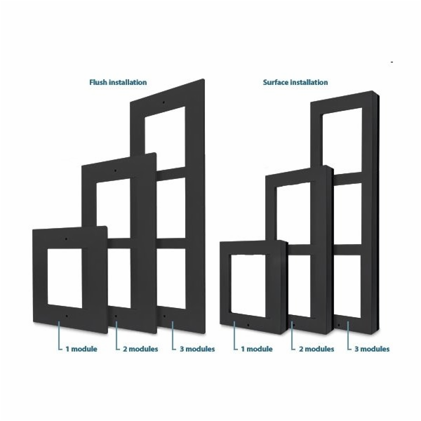 2N® IP Verso - Rám pro instalaci do zdi, 2 moduly - černý
