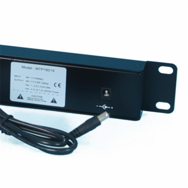 OXnet 19" patch panel 16port POE, bez zdroja, čierny