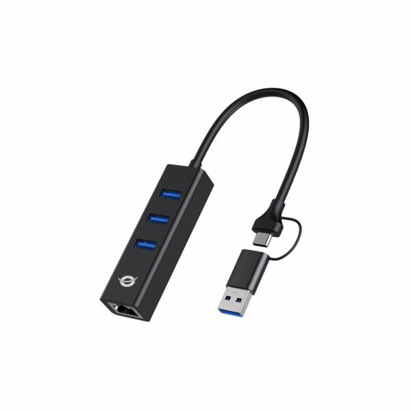 Conceptronic DONN07BA 3-Port-USB-Hub mit Gigabit-Netz