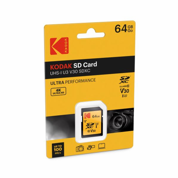 Kodak SDXC 64GB UHS-I U3 V30 Ultra Performance