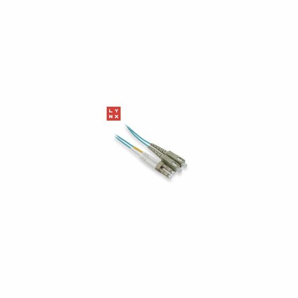 LYNX duplexní patch kabel MM, OM3, LC/SC, 50/125µm, 1m