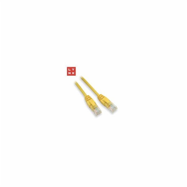 LYNX UTP patch kabel Cat5e, PVC, CCA, 10m, žlutý