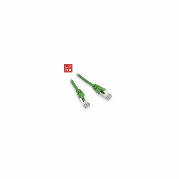 LYNX FTP patch kabel Cat5e PVC, CCA, 3m, zelený