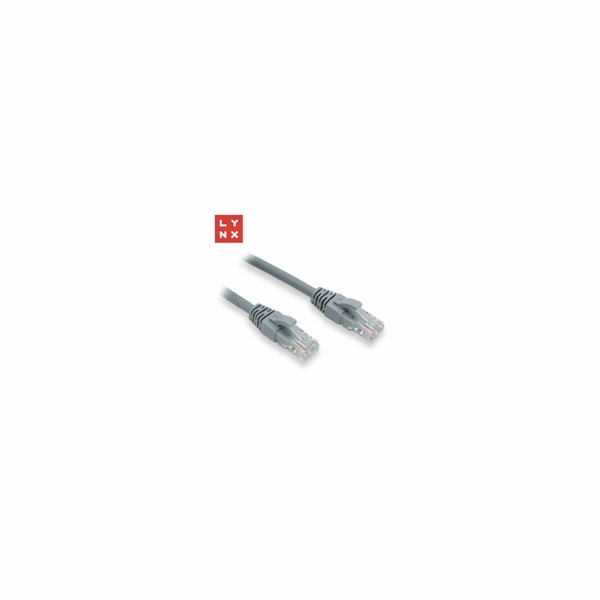 LYNX UTP patch kabel Cat6, PVC, 1m, šedý (balení obsahuje...