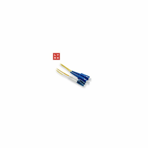 LYNX duplexní patch kabel SM, OS2, LC/SC, 9/125µm, 15m