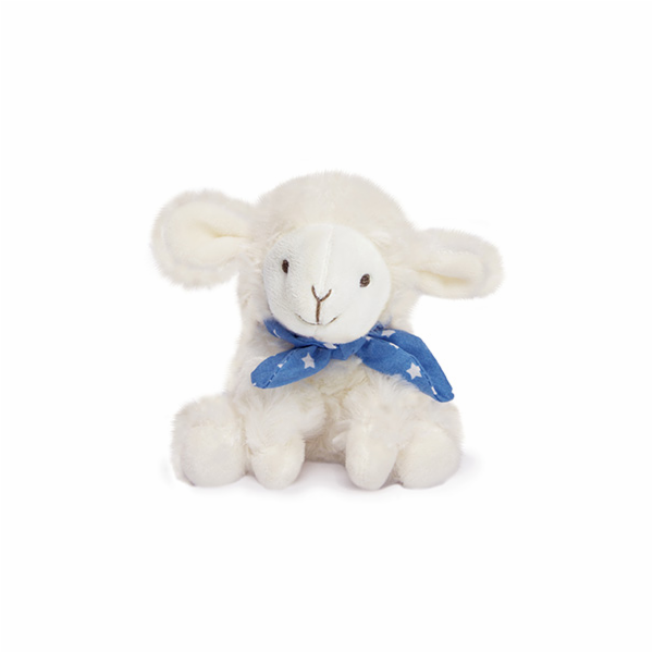 Doudou Plyšový beránek s šátkem 12 cm modrý s hvězdičkami